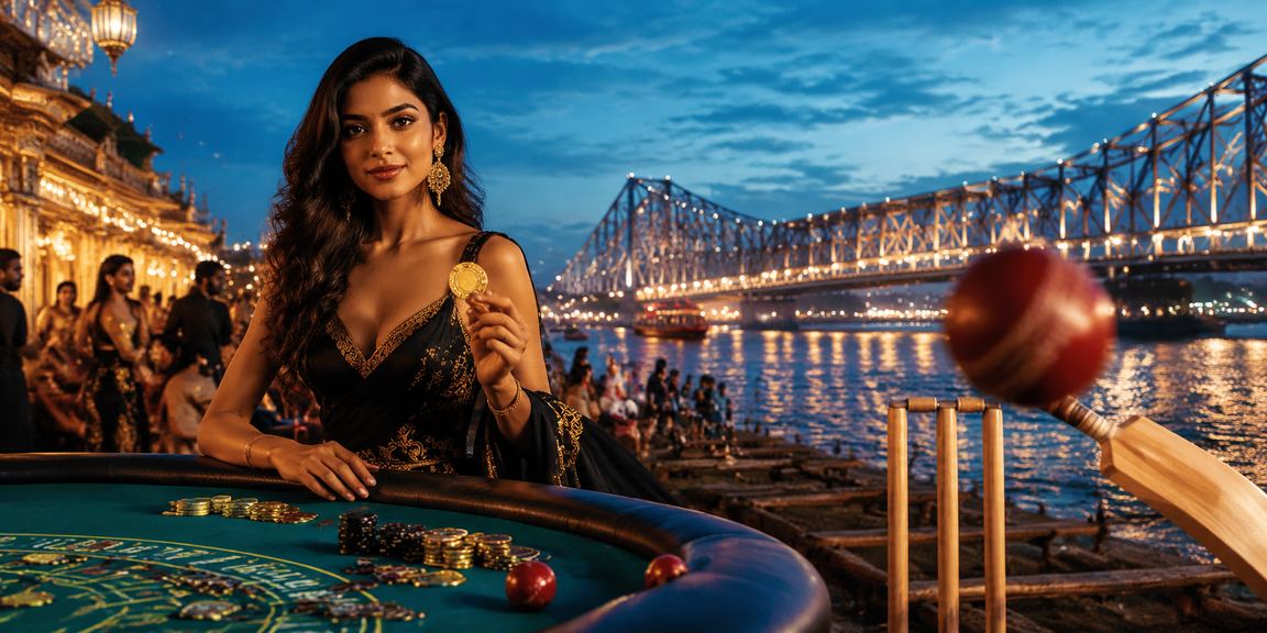 View of Kolkata Howrah Bridge and cricket betting in the city